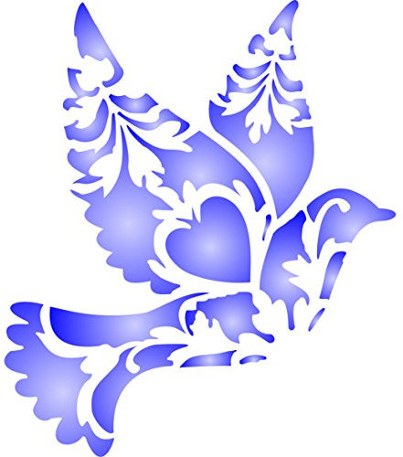 Dekorative Vogel-Schablone, 15 x 18 cm (M) – wiederverwendbare stilisierte Tier-Wandschablone