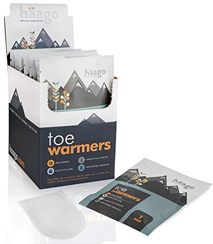 HAAGO 20 Paare (40 Stück) Premium Fußwärmer Zehenwärmer - 100% Natürliche Oxidation, Luftaktiviert - Bis zu 10 Stunden Wärme