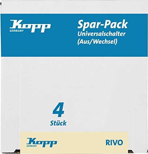Kopp Profi-Pack: 4 Universalschalter (Aus-/Wechselschalter), 10AX, 250V~,Rivo anthrazit, 581615057