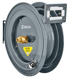 GEKA plus Automatischer Schlauchaufroller PA20SK (robuster Schlauchaufroller, Stahlkonstruktion, autom. Rückzug, schrittweise Arretierung, ohne Schlauch)