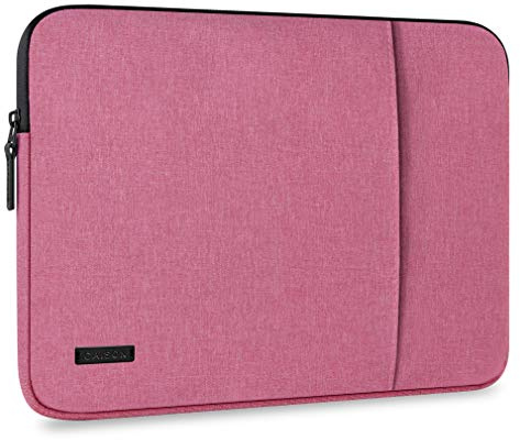 CAISON 15.6 inch Laptop Sleeve Ultrabook Silm Case Soft Lining Waterproof Shockproof Protective Bag for 15-16 inch MacBook Pro Air, 15.6 Lenovo HP ASUS Acer Chromebook Notebook Camputer,Pink