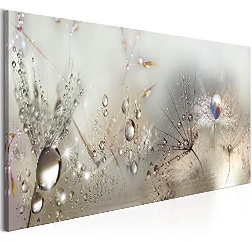 murando Acrylglasbild Pusteblume 135x45 cm 1 Teilig Wandbild auf Acryl Glasbilder Kunstdruck Moderne Acrylglas Platte Wanddekoration Geschenke Heimdekoration Glasbild Blumen Natur grau Pusteblumen