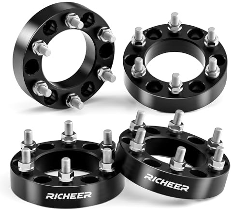 Richeer 6x5.5 Wheel Spacer Compatible with Silverado Suburban Sierra Savana 1500 Express Tahoe Yukon Escalade C2500 K2500, 1.5 Forged 6x139.7mm Wheel Spacers with 14x1.5 Studs & 108mm Center Bore
