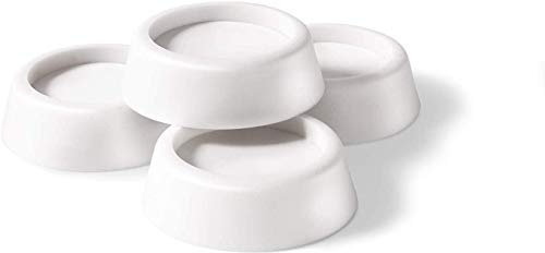 Invero 4 Pack of Universal Appliance Anti Vibration Non-Slip White Rubber Feet Pads - Ideal for all Washing Machines, Tumble Dryers and Dishwashers - (64mm x 57mm x 45mm)