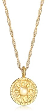 Elli Halskette Damen Kordel Münze Anhänger Rund Sonne Vintage Trend in 925 Sterling Silber