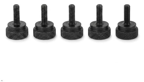 PrecisionGeek M3,5 Rändelschraube – Schwarz oxidiert – Shoulder Ø12 mm – M3,5 × 10 mm – Set mit 5 Stück
