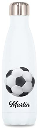 SB75 Bouteille isotherme Sport Foot personnalisée avec le prénom de votre choix