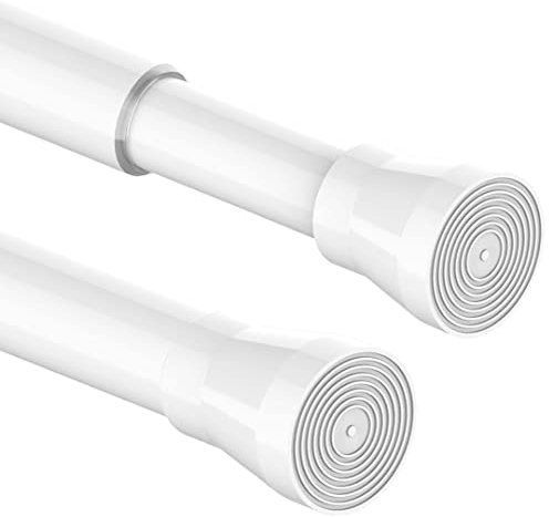 Duschvorhangstange Ausziehbare Klemmstange ohne Bohren Spannstange kein Bohren & Rost für Dusche und Badewanne 1 Stück 70-120CM(Weiß)