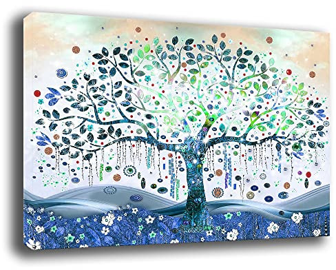 Printerland Quadro Moderno ALBERO della VITA Astratto Quadri moderni soggiorno da Parete XXL grande Stampa su tela Canvas Decorazione Murale muro Arredo Camera da letto Cucina (70x100 cm, 3)