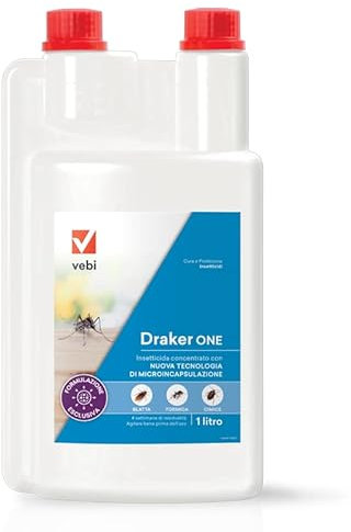 Draker ONE - L'antizanzara Top sul Mercato - Insetticida microincapsulato abbattente e residuale, Lt.1