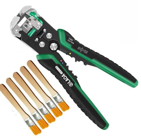 LAOA Abisolierzange, elektrisch, automatisch, selbsteinstellend, von 10 AWG bis 24 AWG, für Elektriker, Crimpen, 815138, mit 5 Bürsten (Express 6–7 Tage nach Großbritannien)