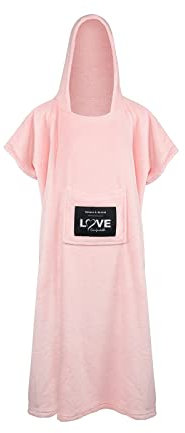 ITODA Surf Poncho Strand Umziehhilfe Damen Herren Umkleidehilfe Ultraleicht Surfponcho Mikrofaser Badetuch mit Kapuze Badeponcho Extra Lang Bademantel Strandtuch für Schwimmen Surfen Baden Rosa