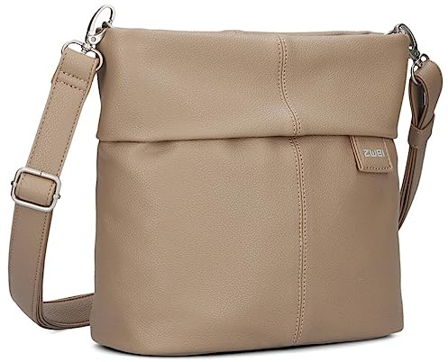 Zwei Damen Handtasche Mademoiselle.M M8 Crossbody Bag 3 L Umhängetasche aus Kunstleder mit Geheimfach & Hauptfach mit Reißverschluss, inkl. kurzem & langen abnehmbaren Schultergurt (hazel)