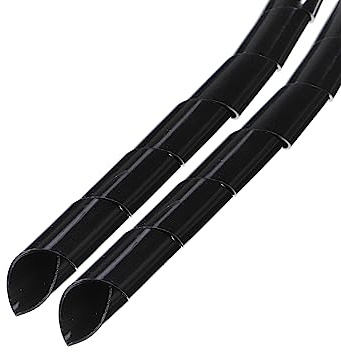sourcing map 2Pcs Spiral Tube Wrap Cable Management Sleeve 13.1ft 10mm ID Flexible PE Cord Organizer for Computer Wire Power Cable Gas Pipe Black