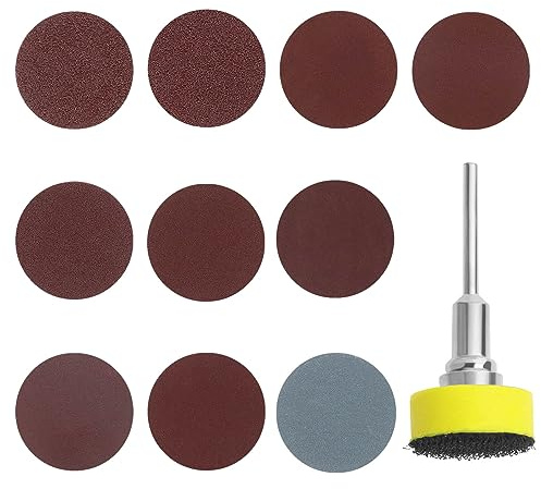 Be In Your Mind 200PCS Sanding Disc 1 Inch 25mm Hook and Loop Sandpaper with 1/8 Inch Shank Backing Pad for Polishing Metal Wood 80/100/180/240/600/800/1000/1200/2000/3000 Grit