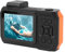 Xiuganpo 4K 65MP Underwater Camera, 2.88in 1.44in Dual Screen 33FT Waterproof Camera with 10x Optical Zoom, 2500mAh Battery Compact Digital Camera Autofocus Camera for Snorkeling (Orange)