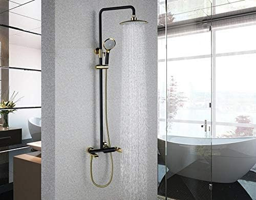 Küchenarmaturen 1 Set Schwarz Golden Luxus Badezimmer Regendusche Wasserhahn Set Mischbatterie Mit Handbrause Badewanne Wandarmaturen