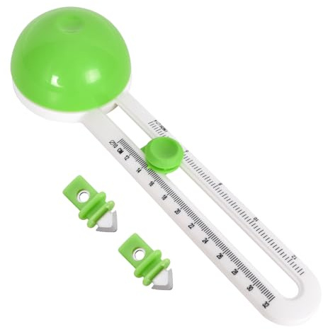 Coupeur de Papier Circulaire Réglable, Découpe Circulaire Rotatif Anti-dérapant, Coupe Papier Circulaire avec 2 Lames, Découpe Circulaire Rotatif pour Coupez des Cercles de 4 à 12 Pouces (Vert)