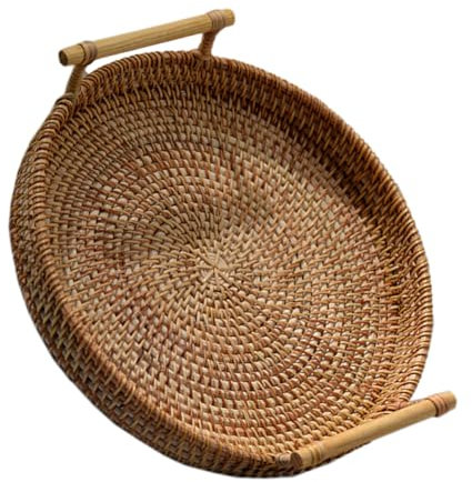 Cabilock Cesta De Fruta De Ratán Pequeña De 22 Cm Recipiente De Almacenamiento Frutero Decorativo Accesorio De Cocina para El Hogar