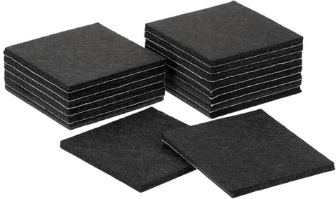 uxcell Furniture Pads, 16Pcs 3 - Square Self Adhesive Felt Furniture Pads, Floor Protectors for Furniture Feet Chairs Legs Hardwood Floors (Black)