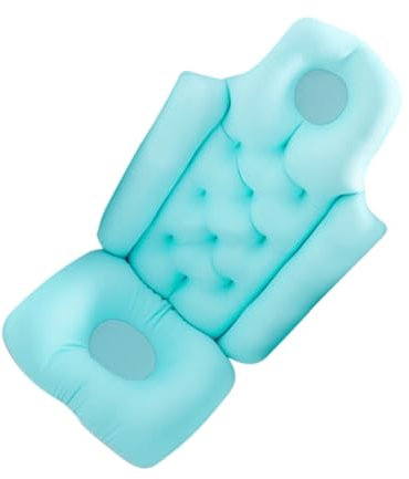 Alipis Non-slip Bath Tub Cushion Full Body Bath Pillow Large Blue Breathable Mesh Folding Bathtub Backrest Support for Adults Bathing Supplies