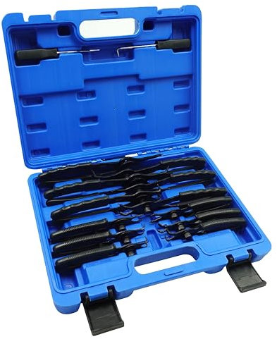 SGT 14pc Snap Ring Pliers Set, Internal & External Circlip Pliers Set with Straight Bent Pliers Hook and Pick,Automotive Heavy Duty Long Reach Snap Ring Plier Set with Case for Car Truck Motorcycle