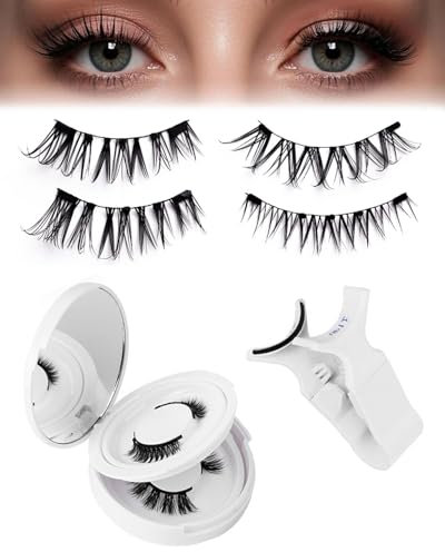 TPZORJX Ciglia Finte Magnetiche,Magnetic Lashes Riutilizzabili con Applicatore,Non Richiede Colla,Naturali Ciglia Finte Magnetiche Facili da Indossare Rimuovere con Scatola Regalo (Set-B 2 Paia)