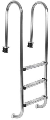 Poolleiter, rutschfeste Hochleistungsstufen, 2/3-stufige Treppe mit doppeltem Handlauf, für Pools im Innen- und Außenbereich, Traggewicht 250 kg (1300 x 500 x 180 mm) (eine FA