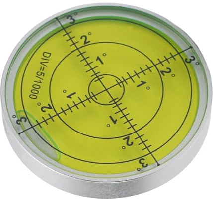 Generic Grand niveau à bulle de précision en aluminium, niveau à bulle, niveau à bulle, niveau à bulle horizontal en métal, niveau à bulle de haute précision, niveau à bulle rond, 60 x 10 mm (D) pour
