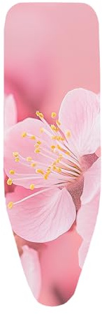 Copriasse da Stiro Fiori Rosa Fodera Copri Ferro da Stiro Riflettente al Calore per Stiratura Rapida Mollettone Copertura Copri Asse da Stiro Universale Montaggio Facile 120x40cm