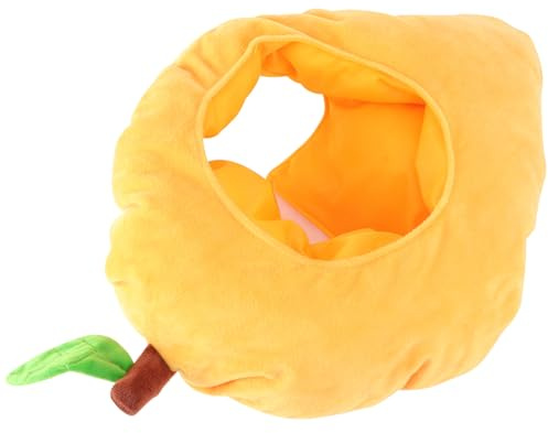 Toddmomy Funny Mango Hat Fruit Shape Cosplay Headwear for Party Photo Props Orange Cartoon Headwear