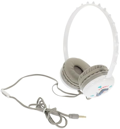 Gadpiparty Casque Audio Filaire Circum-aural Blanc pour Garçons et Filles, Arceau Réglable, Câble 118 Cm, Casque Circum-aural pour École et Jeux Vidéo, Écouteurs Mignons et Confortables