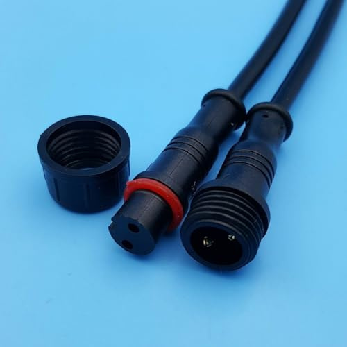 Lagomloot 5 paia di connettori LED impermeabili IP65 a 2/3 pin, 22 AWG, 40 cm, cavo maschio femmina per alimentazione DC 12 V, cablaggio nero per fotocamera