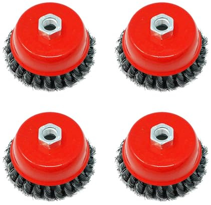 Noeud Torsion Brosse Roue 4 M14 pour 4 1/2 115mm Meuleuse Angle 4 Pack