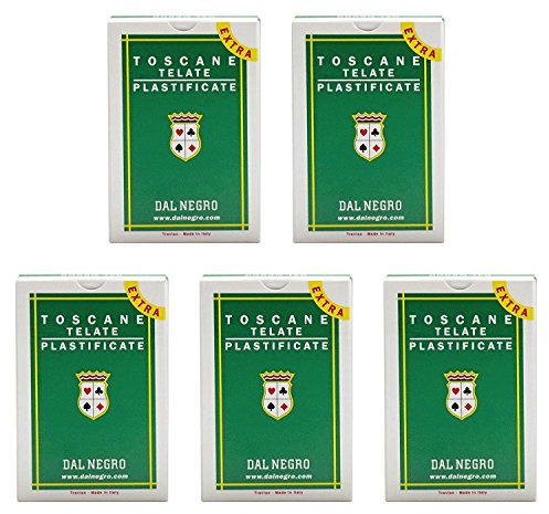 Dal Toscane Extra 014005 Carte da Gioco Regionali Italiane, Custodia Verde - Mazzi da 40 Carte Confezione da 5 [Importazione Italiana]