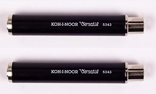 KOH-I-NOOR 5343 - Kreidehalter aus Metall für runde 9-10 mm Kreide, schwarz - 2 Stück