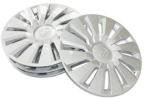 Skoda 657071456 Radzierblenden (4 Stück) Radkappen Tecton 16 Zoll Radblenden, für 6Jx16 ET40 Stahlfelgen, Silber