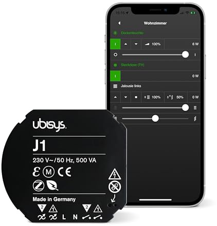 ubisys Zigbee Rollladensteuerung J1: Zigbee Funk-Jalousie-/Rollladenaktor zum Nachrüsten. Für eine intelligente Beschattung in Ihrem Smart Home.