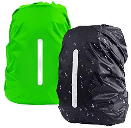 DFK Parapioggia per esterni, ciclismo, campeggio, escursionismo, 2 pezzi, 1 x verde + 1 x nero., L, Moderno