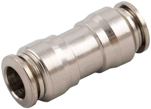 RS PRO 57000 Steckfitting, Rohr-zu-Rohr, Messing vernickelt, 20bar, Packung a 10 Stück
