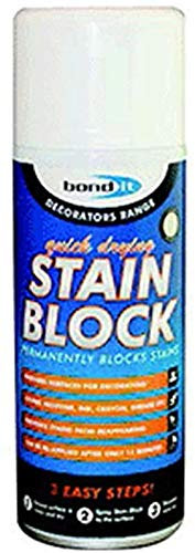 4 x Bond It Stain Block 400ml Aerosol Spray Paint Covers Water Rust & Mould