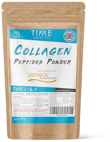 Collagen Peptides Powder - Grass Fed - Bovine - Types I & III - Clinically Studied Brand VERISOL® Hydrolysed Bioactive Collagen Peptides® (300g Powder Pouch)
