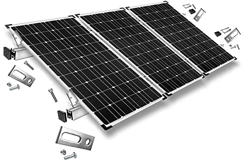 Kit de fijación con tornillos para montaje en techo inclinado, 3 paneles solares, altura del marco de 30 mm