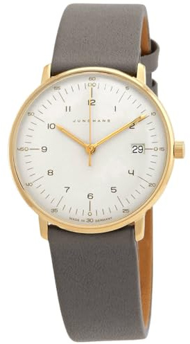 JUNGHANS max Bill Damenuhr mit Saphirglas Grau/Goldfarben 47/7854.02