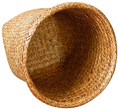 Angoily Panier Tissé En Rotin 10.43 Pouces Corbeille À Papier Tressé Conteneur De Rangement Polyvalent Pour Bureau Salon Salle De Bain Panier De Stockage Fait Main
