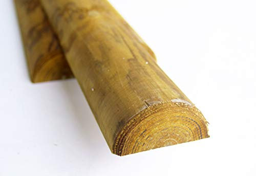 NEXTRADEITALIA CF da 10PZ Mezzi Pali in legno CM 10 lunghezza CM 100 H per recinzione trattati impregnati per staccionata/steccato Mezzo Palo Tondo