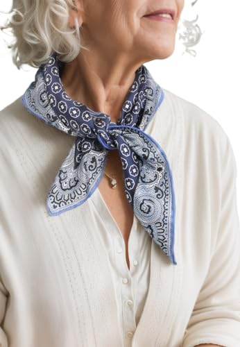 Prettystern Unisex handrolliertes SeidenHalstuch Seide Nickituch Bandana für Damen Herren