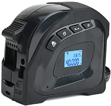 Telemetro laser 2in1 5m Misuratore di nastro Righello Display LCD con retroilluminazione Misuratore di distanza Dispositivo di misurazione dell'edificio Volumi dell'area Attrezzatura topografica