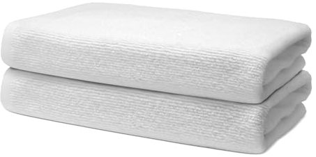 2 er Set Duschtücher 70x140 cm | Frottee Hantücher Weich & Flauschig | 100% Baumwolle | Frottier Duschtuch Badetuch Badehandtuch Groß | 500 g/m² | Oeko-Tex | Ôhm | Weiß