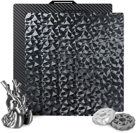 IdeaFormer 257×257mm Build Plate, Doppelseitige Federstahl‑Druckplatte für Bambu Lab mit PEO Diamond & PET Carbon, flexibel, einfaches Ablösen, kompatibel mit Bambulab X2D X1 X1C X1E P1P P1S P2S A1